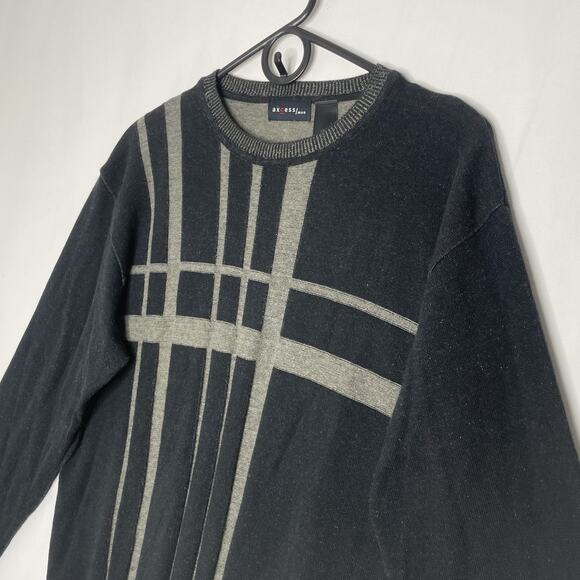 Y2K Axcess Mens Sweater Crew Pullover M Long Sleeve Skater Grunge Streetwear - Picture 3 of 6
